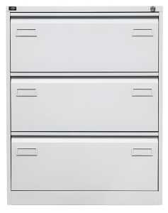 Hängeregistraturschrank, doppelbahnig, 3 Hängeregistraturen, grau