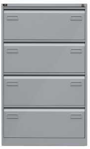 Hängeregistraturschrank 4 Auszüge silber BISLEY CDF4355 2 Bahnen