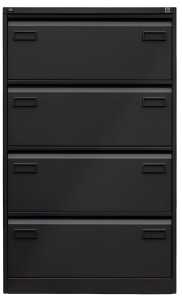 Hängeregistraturschrank, doppelbahnig, 4 Hängeregistraturen, schwarz