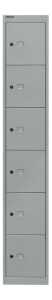 Garderoben- Schließfachsystem, silber, 6 Fächer H:1802mm/B:305mm/T:305