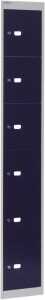 Garderoben- Schließfachsystem, blau, 6 Fächer H:1802mm/B:305mm/T:305