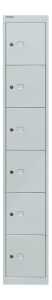 Garderoben- Schließfachsystem, grau, 6 Fächer H:1802mm/B:305mm/T:305