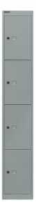 Garderoben- Schließfachsystem, silber, 4 Fächer H:1802mm/B:305mm/T:457