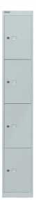 Garderoben- und Schließfachsystem, grau, 4 Fächer