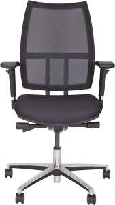 Bürodrehstuhl Maxime, schwarz, netzbespannte Rückenlahne, max.