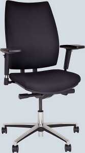 Bürodrehstuhl Upscale, schwarz, gepolsterte Rückenlehne, 1,7 cm