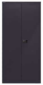 Flügeltürenschrank mit Garderobe, schwarz