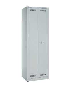 Garderobenschrank Light Stahl, Lichtgrau H1850xB610xT500 2 Abteile,