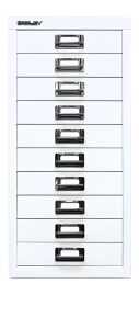 Schubladenschrank MultiDrawer verkehrsweiß H590xB279xT380mm 10 Schubl