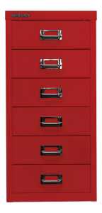 Schubladenschrank MultiDrawer kardinalrot H590xB279xT380mm 6 Schubl