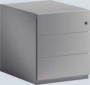 Rollcontainer Note silber H495 x B420 x T565mm 3 Universalschubladen