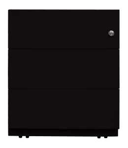 Rollcontainer Note schwarz H495 x B420 x T565mm 3 Universalschubladen