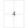 Etiketten A4, 500 Blatt, 105x148,5mm 1 Packung = 2000 Etiketten