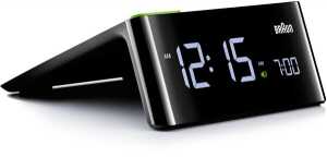 LED-Wecker, schwarz, hochwertiges Quarzwerk, Touch-Snoozefunktion