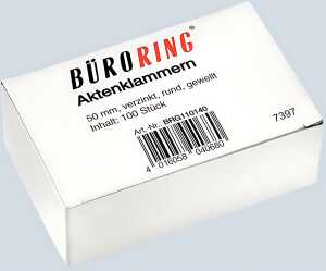 Büroring Aktenklammern 50mm/100 verzinkt gewellt rund