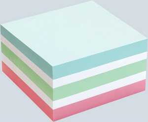 Büroring Haftnotiz Würfel pastell 75x75mm, 400 Blatt, FSC Quallität,