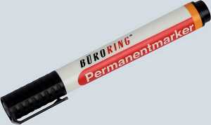 Büroring Permanentmarker, schwarz, Rundspitze 1,5-3mm