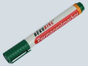 Büroring Permanentmarker, grün, Rundspitze 1,5-3mm