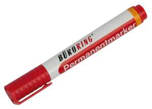 Büroring Permanentmarker, rot, Keilspitze 1-4mm