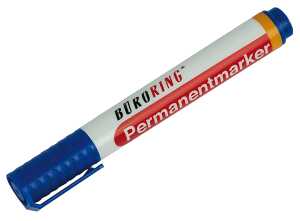 Büroring Permanentmarker, blau, Keilspitze 1-4mm