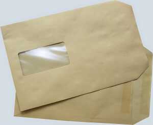 Versandtasche, C5, mit Fenster, Selbstklebend. Natron, 90g