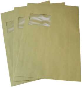 Versandtasche, C4, mit Fenster, Selbstklebend, Natron, 90g