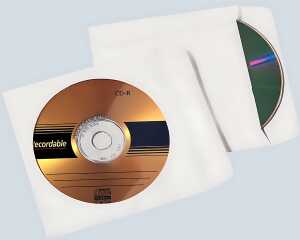 CD Hülle, Selbstklebend, weiß, 124 x 124mm mit Fenster, 90g 2000 Stück