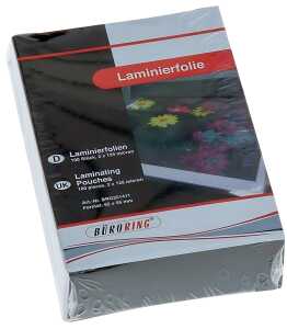 Büroring Laminierfolie, 65 x 95mm 125mic, für Visitenkarte