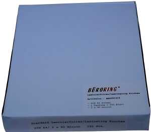 Büroring Laminierfolie, A4, 80mic VE = 1 Packung = 250 Stück