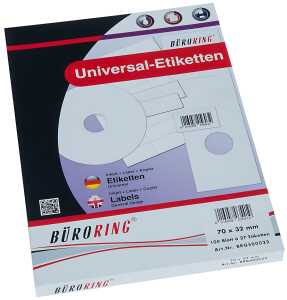 Büroring Etiketten, A4, 70 x 32mm, 2700 Etiketten