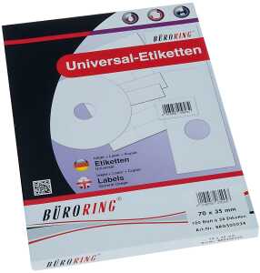 Büroring Etiketten, A4, 70 x 35mm, 2400 Etiketten