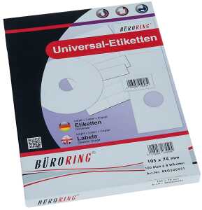 Büroring Etiketten, A4, 105 x 74mm, 800 Etiketten