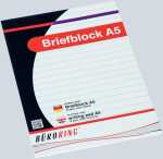 BüroRing Briefblock A5/50 Blatt liniert, holzfrei,...