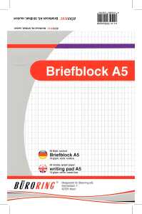 Büroring Briefblock A5/50 Blatt rautiert, holzfrei, weiß