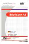 Büroring Briefblock A5/50 Blatt rautiert, holzfrei,...