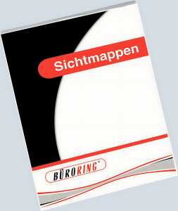 Büroring Aktenhüllen, glatt, transparent, Sichtmappe 120 my