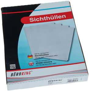 Büroring Aktenhüllen, genarbt, grün, Sichtmappe 120my, PP-Folie