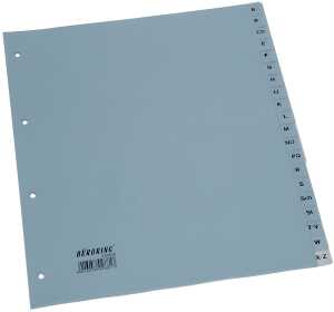 Büroring Register A-Z, Extrabreit A4, 20-teilig, PP-Folie, grau,