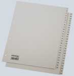 Büroring Register, 1-52, PP-Folie, grau