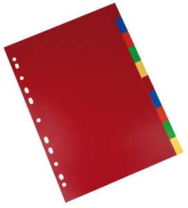 Büroring Register, A4, PP-Folie, 10-teilig, 2x5 Farben, 120 my
