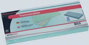 Büroring Trennstreifen blau 10,5x24cm, 190g/qm Karton, gelocht
