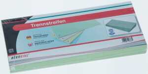 Büroring Trennstreifen grün 10,5x24cm, 190g/qm Karton, gelocht