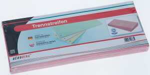 Büroring Trennstreifen rosa 10,5x24cm, 190g/qm Karton, gelocht