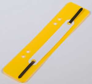 Heftstreifen kurz Kunstst. gelb mit Kunststoffdeckleiste