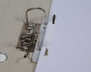 Heftstreifen kurz Kunstst. grau mit Kunststoffdeckleiste