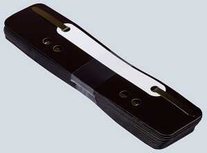 Heftstreifen kurz Kunstst. braun mit Kunststoffdeckleiste