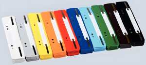 Heftstreifen kurz Kunstst. sortiert mit Kunststoffdeckleiste je 25er