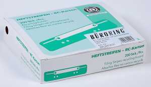 Heftstreifen kurz RC-Recycling mit Metalldeckleiste, sortiert