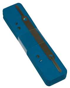 Heftstreifen kurz RC-Recycling mit Metalldeckleiste, blau