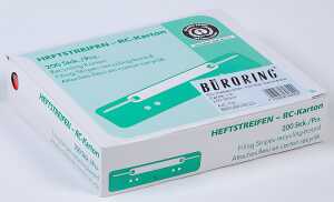 Heftstreifen kurz RC-Recycling mit Metalldeckleiste, rot